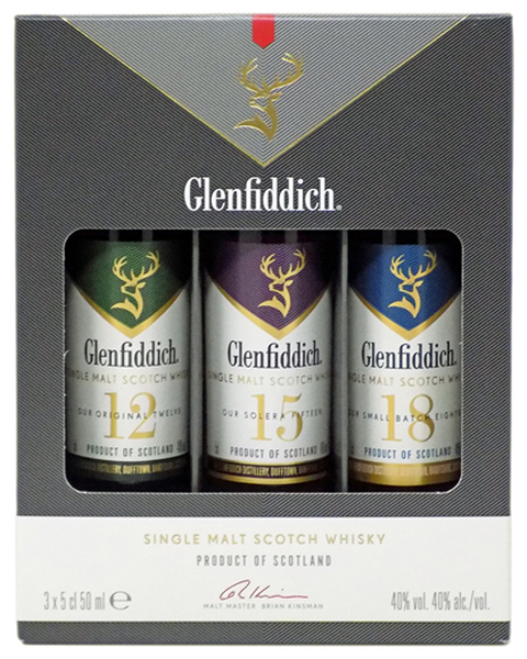 Glenfiddich Geschenkbox 3 x 20 cl (12yo/15yo/18yo) - 0,6 lt