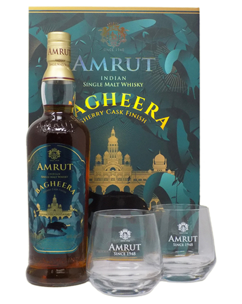 Amrut Bagheera Sherry Cask Finish (gift box with 2 glasses) 46% - 0,7 lt