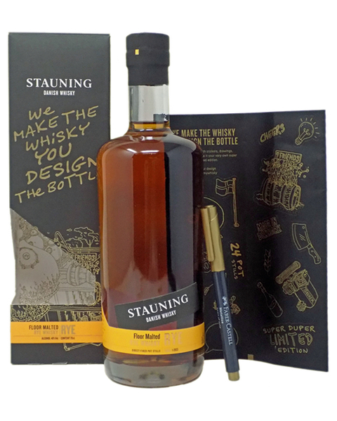 Stauning Rye Danish Whisky 48% - GB mit Aufkleber +  goldener Kugelschreiber - 0