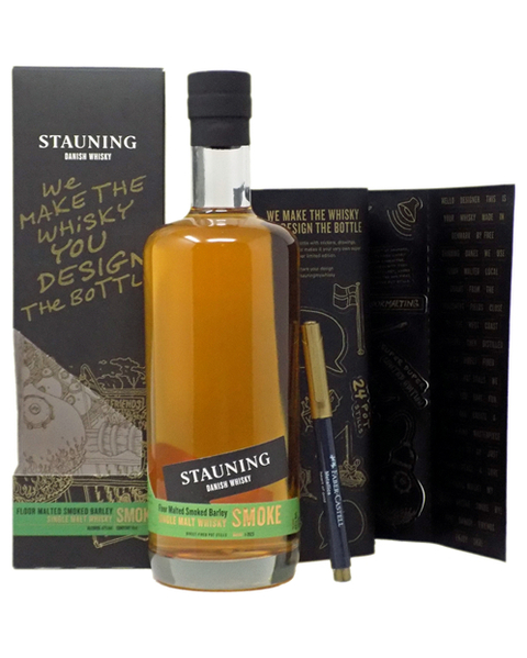 Stauning Smoke Danish Whisky 47% - GB mit Aufkleber +  goldener Kugelschreiber -