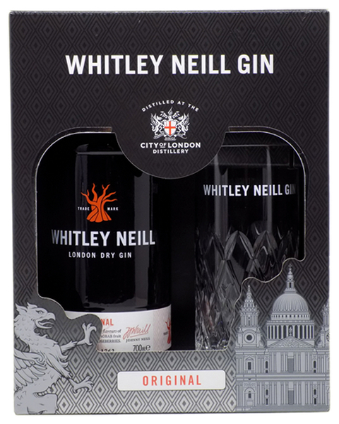 Whitley Neill  Original Gin + Highball Glass Giftpack - 0,7 lt